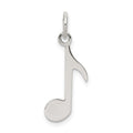 Sterling Silver Rhodium-plated Musical Note Polished Charm, 19 x 9.5 mm