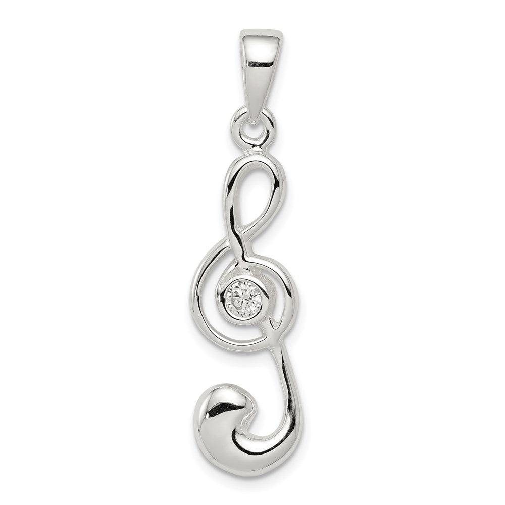 Sterling Silver Treble Clef Charm, 31 x 9 mm