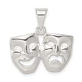 Sterling Silver Comedy/Tragedy Charm, 19 x 23 mm