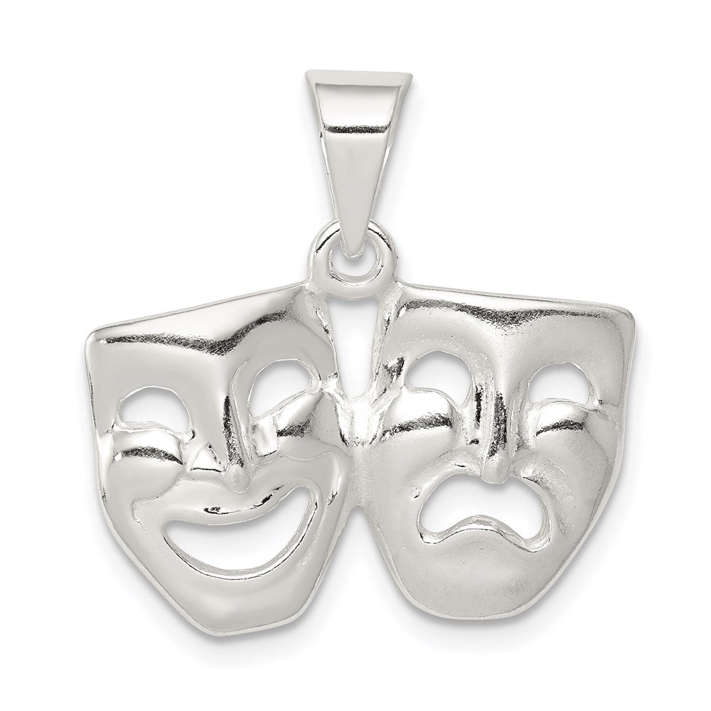 Sterling Silver Comedy/Tragedy Charm, 19 x 23 mm