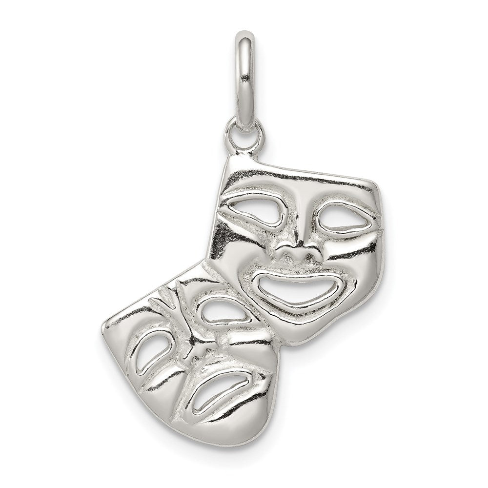 Sterling Silver Comedy/Tragedy Charm, 21 x 18 mm