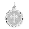 Sterling Silver Rhodium-plated Cross Disc Charm, 25 x 20 mm, 1.22 g - ID5S9QC3808L7