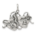 Sterling Silver Antiqued Comedy/Tragedy Charm, 21 x 29.5 mm