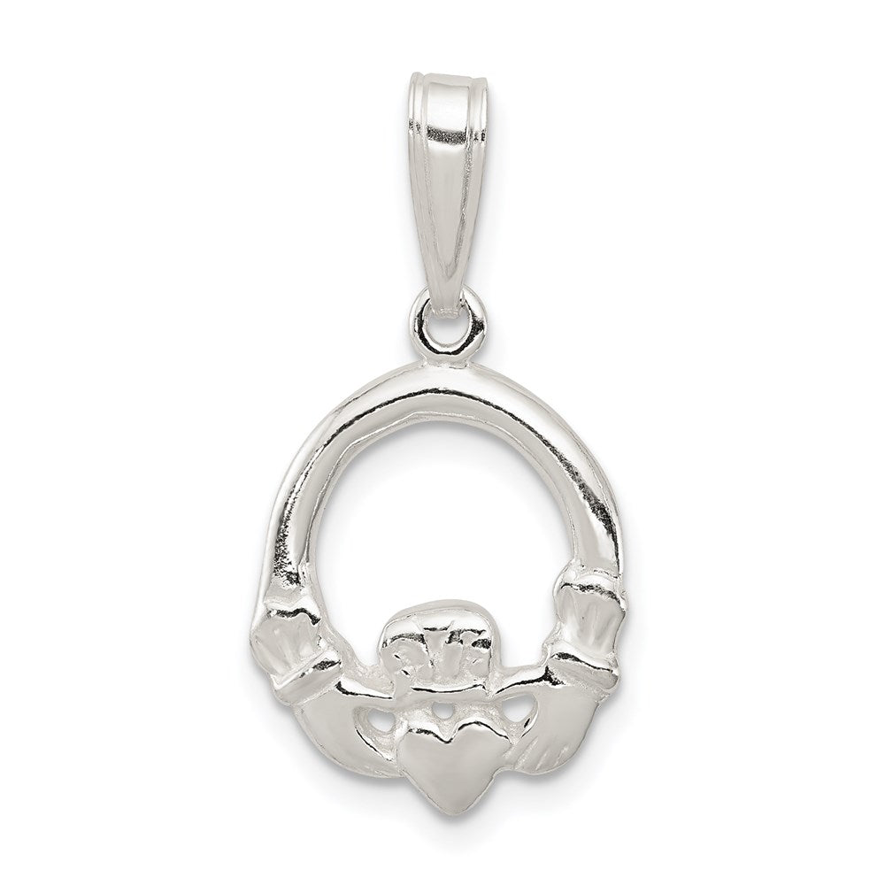 Sterling Silver Claddagh Charm, 26 x 15 mm