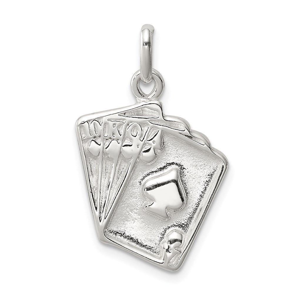 Sterling Silver Playing Card's Charm, 25 x 17 mm