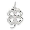 Sterling Silver 4-leaf Clover Charm, 19 x 13 mm