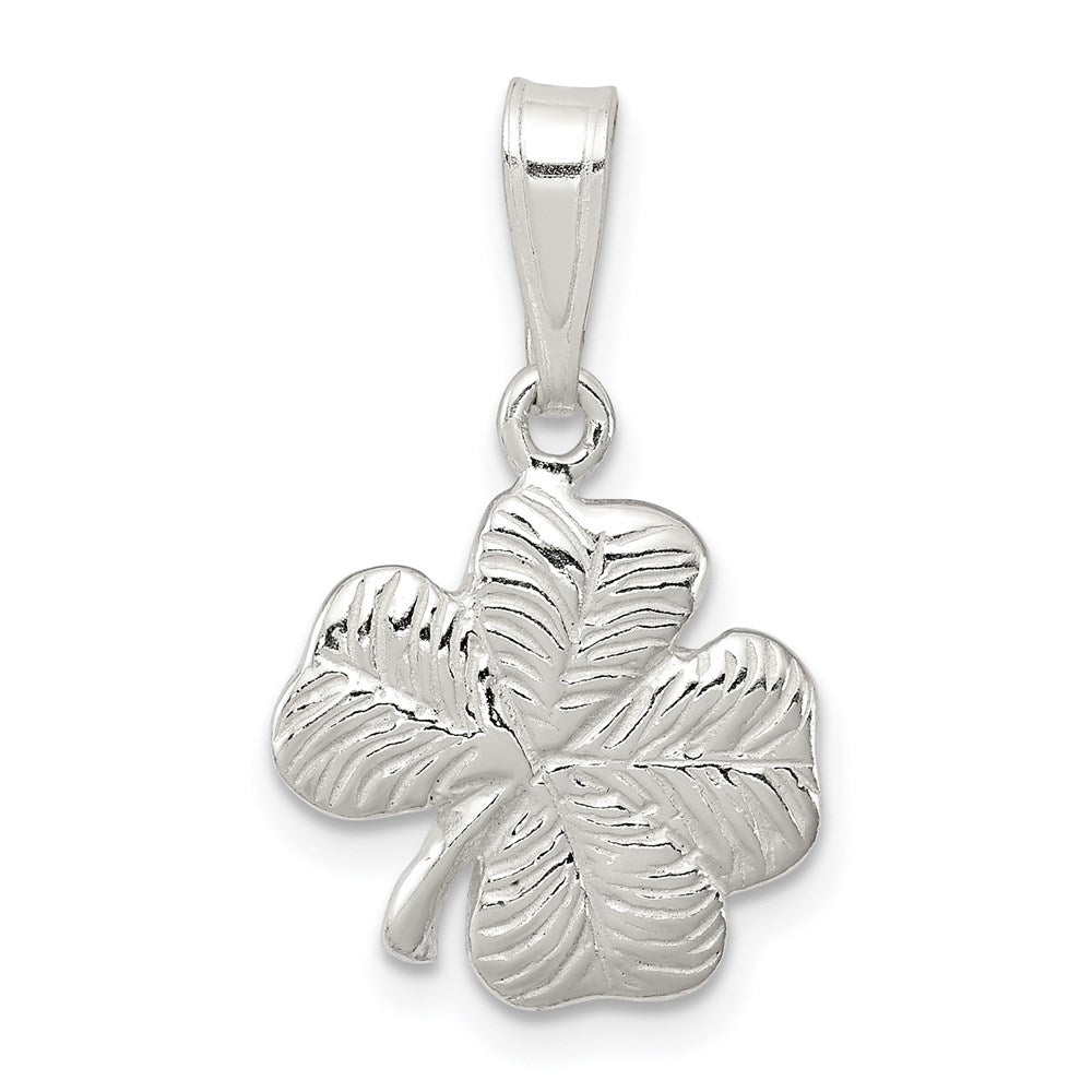 Sterling Silver 4-leaf Clover Charm, 24 x 14 mm