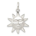 Sterling Silver Sun Charm, 25 x 17 mm