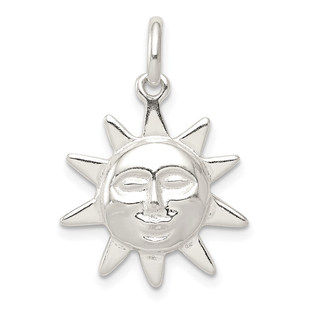 Sterling Silver Sun Charm, 25 x 17 mm