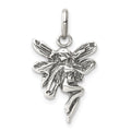 Sterling Silver Antiqued Fairy Pendant, 22 x 14 mm