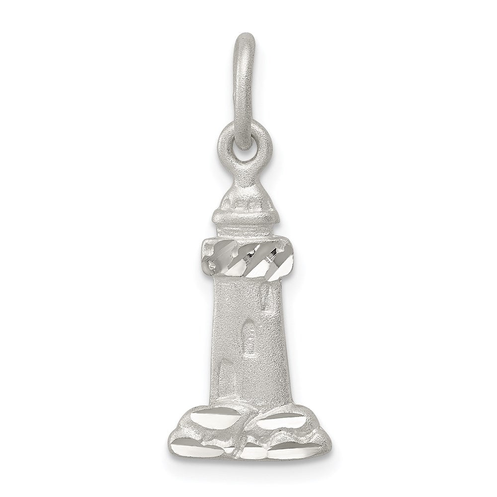 Sterling Silver Lighthouse Charm, 18 x 10 mm