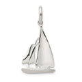 Sterling Silver Sailboat Charm, 23 x 17 mm