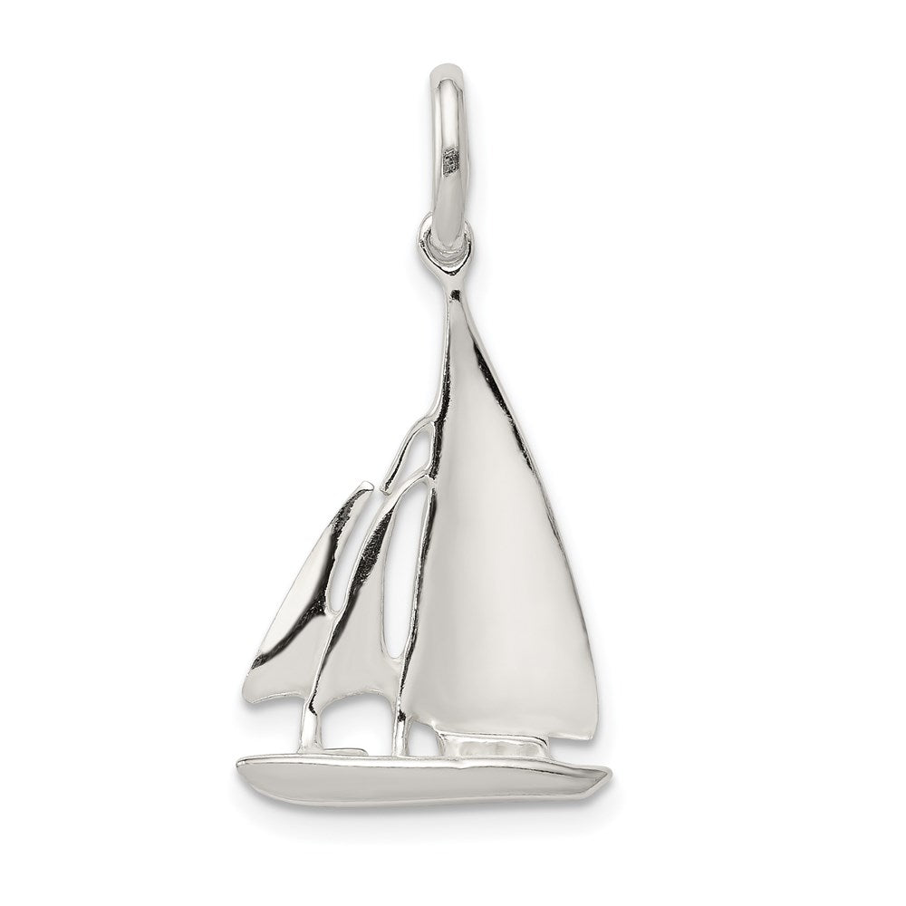 Sterling Silver Sailboat Charm, 23 x 17 mm