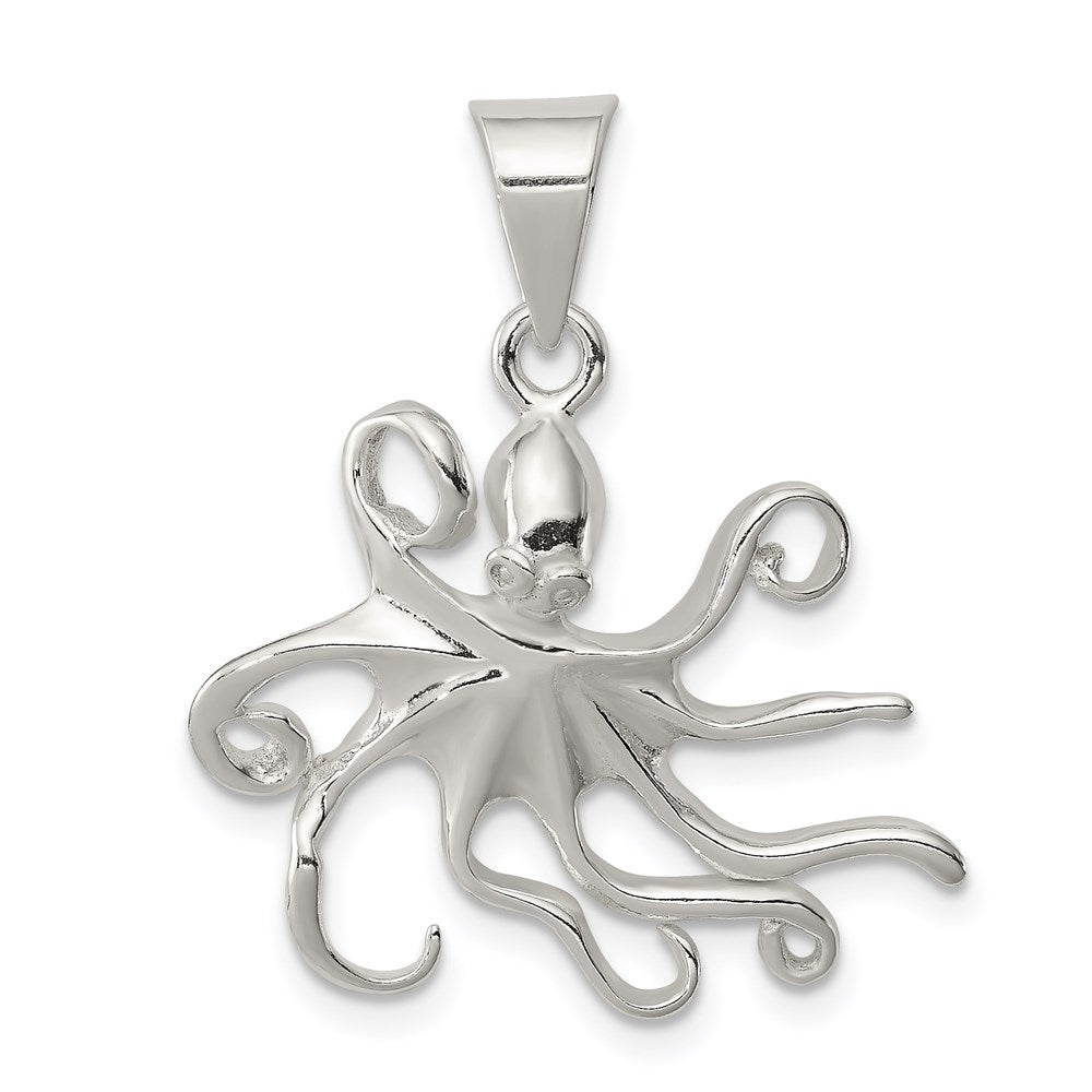 Sterling Silver Octopus Charm, 27 x 24 mm