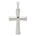 Sterling Silver Rhodium-plated Hollow Cross Pendant, 62 x 38 mm