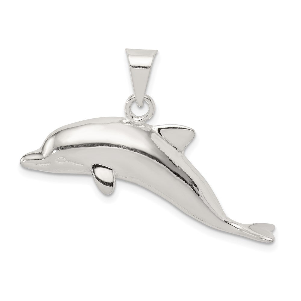 Sterling Silver Dolphin Pendant, 25 x 38 mm