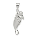 Sterling Silver Manatee Charm, 31 x 11 mm