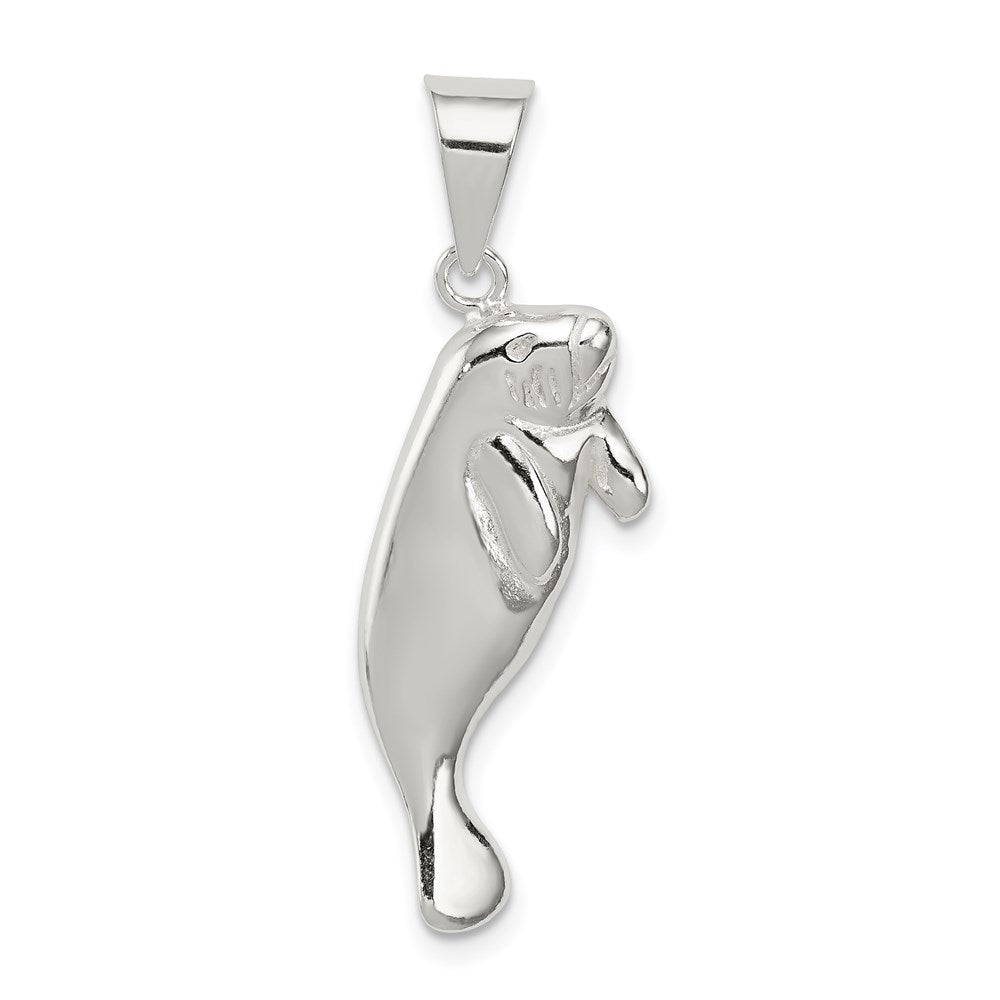 Sterling Silver Manatee Charm, 31 x 11 mm
