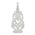 Sterling Silver Owl Charm, 21 x 11 mm