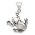 Sterling Silver Antiqued Frog Charm, 18 x 16 mm