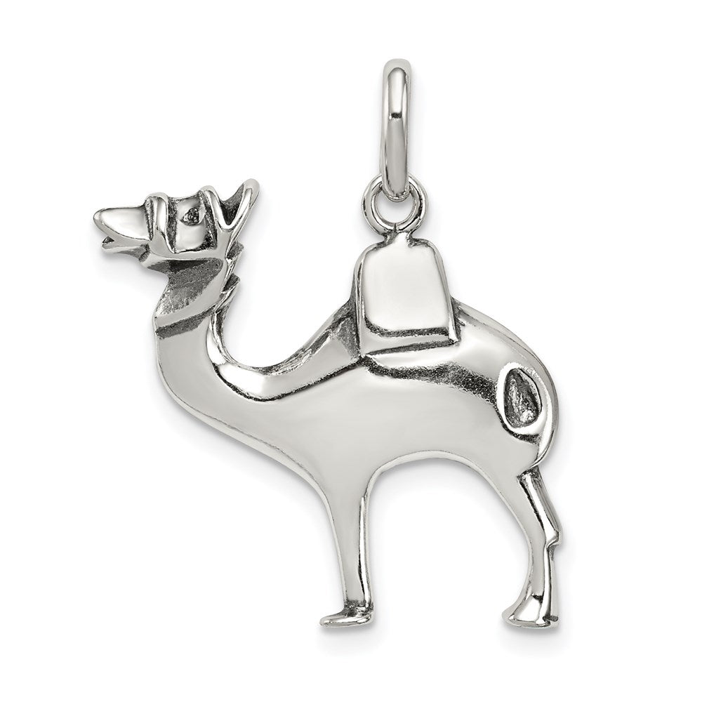 Sterling Silver Antiqued Camel Charm, 23 x 21 mm