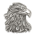 Sterling Silver Antiqued Eagle Head Pendant, 39 x 33 mm
