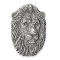 Sterling Silver Antiqued Lion Head Pendant, 41 x 25 mm