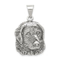 Sterling Silver Antiqued Dog Charm, 23 x 18 mm