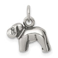Sterling Silver Dog Charm, 11 x 12 mm