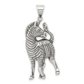 Sterling Silver Antiqued Zebra Pendant, 35 x 18 mm