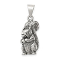 Sterling Silver Antiqued Squirrel Charm, 24 x 10 mm