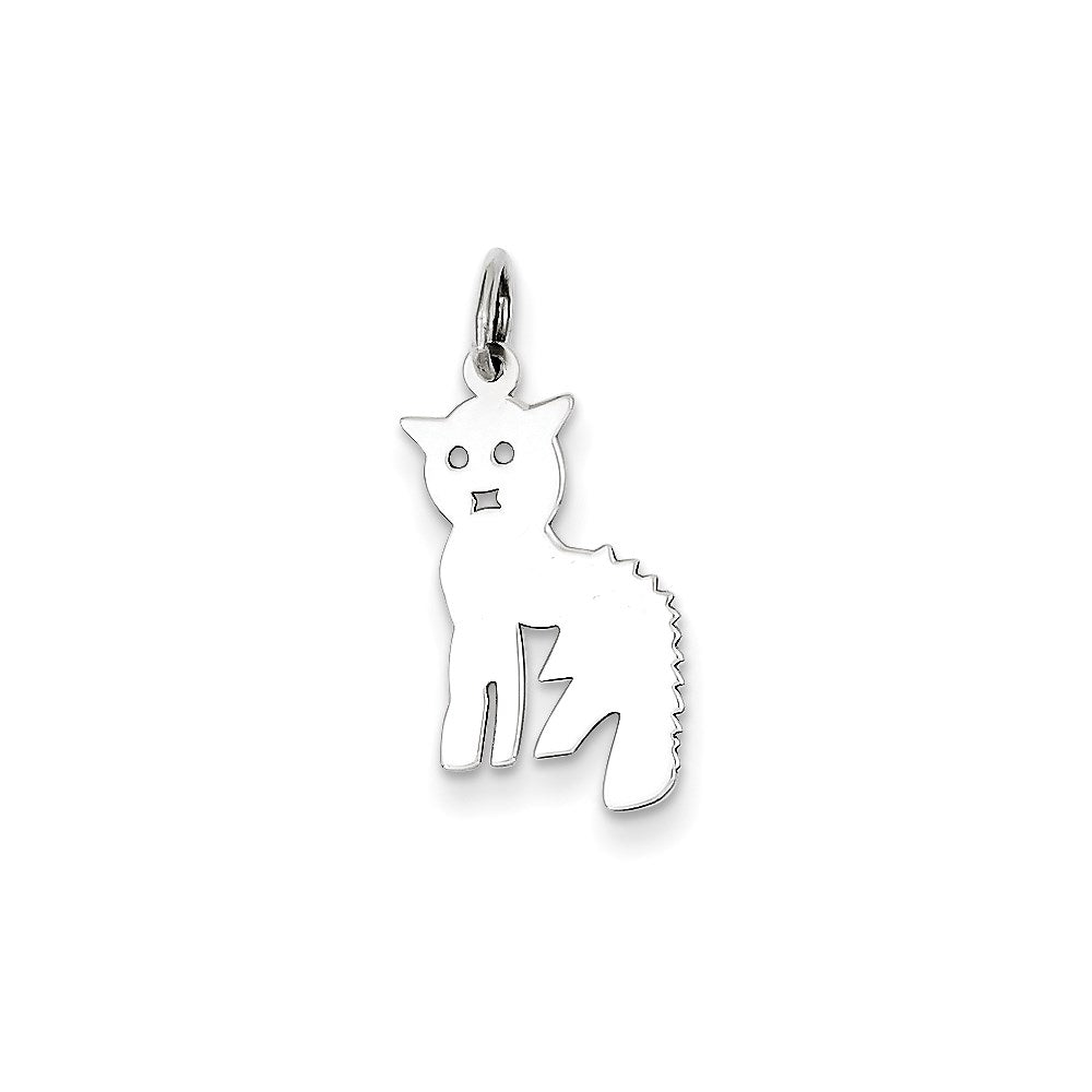 Sterling Silver Cat Charm, 20 x 10 mm