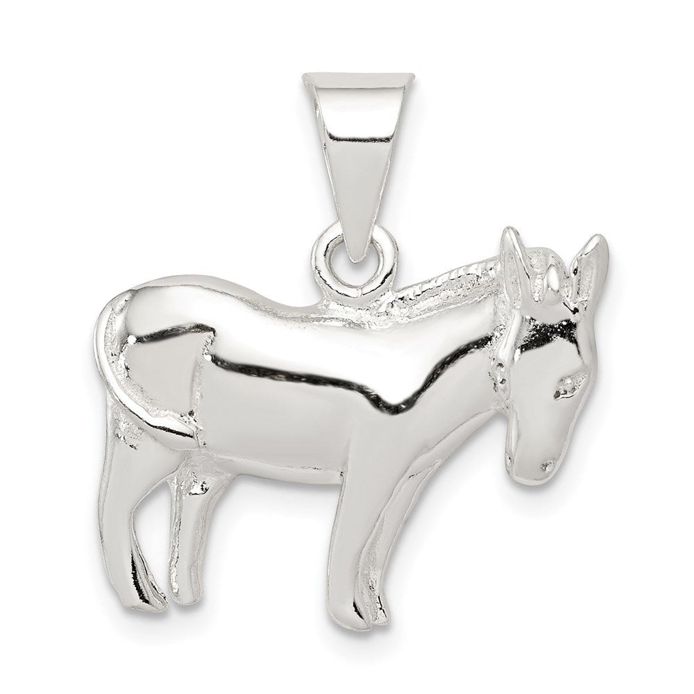 Sterling Silver Donkey Pendant, 20 x 21 mm