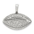 Sterling Silver Antiqued Football Pendant, 28 x 28 mm