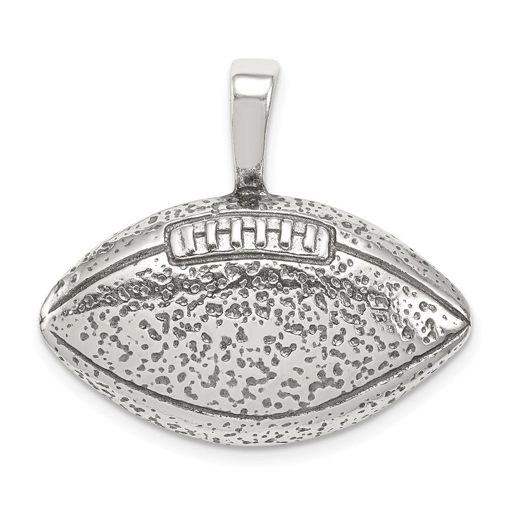 Sterling Silver Antiqued Football Pendant, 28 x 28 mm