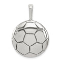 Sterling Silver Antiqued Soccer Ball Pendant, 33 x 22 mm