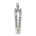 Sterling Silver Antiqued Ski's Charm, 25 x 9 mm
