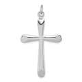 Sterling Silver Platinum-plated Polished Cross Pendant, 38 x 24 mm