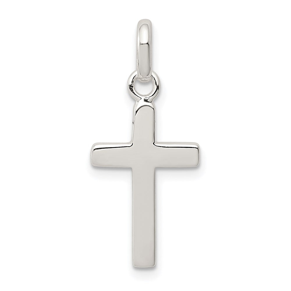 Sterling Silver Polished Cross Charm, 20 x 11 mm