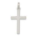 Sterling Silver Rhodium-plated Polished Cross Pendant, 23 x 14 mm