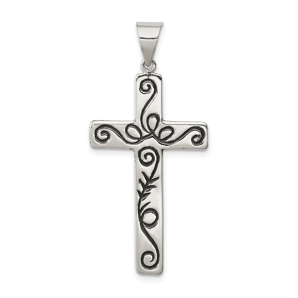 Sterling Silver Latin Cross Pendant, 43 x 20 mm