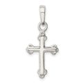 Sterling Silver Budded Cross Pendant, 29 x 13 mm