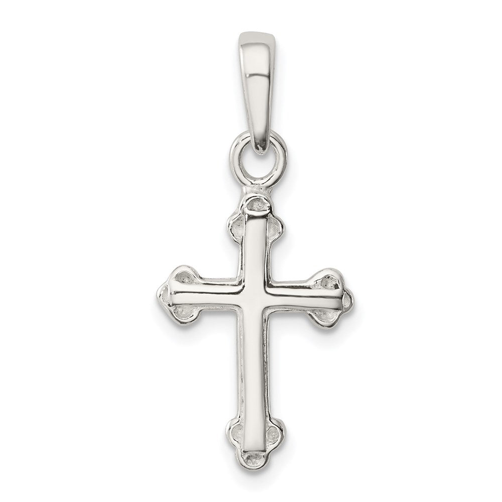 Sterling Silver Budded Cross Pendant, 29 x 13 mm