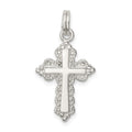 Sterling Silver Rhodium-plated Cross Charm, 24 x 14 mm
