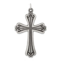 Sterling Silver Antiqued Cross Charm, 50 x 31 mm