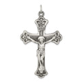 Sterling Silver Antiqued INRI Crucifix Pendant, 54 x 31 mm