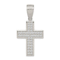 Sterling Silver Rhodium-plated CZ Cross Pendant, 60 x 31 mm