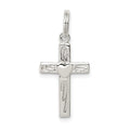 Sterling Silver Rhodium-plated Latin Cross Charm, 27 x 18 mm