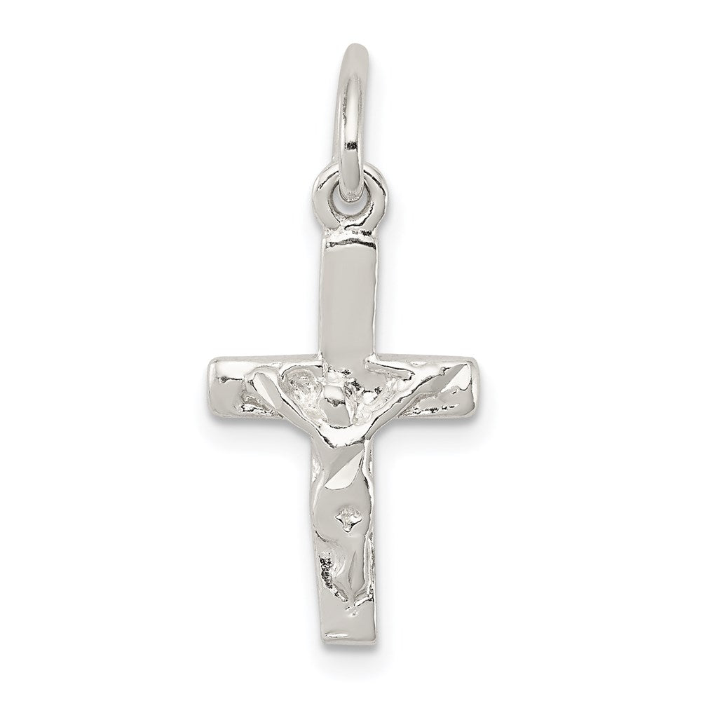 Sterling Silver Small Crucifix Charm, 24 x 10 mm