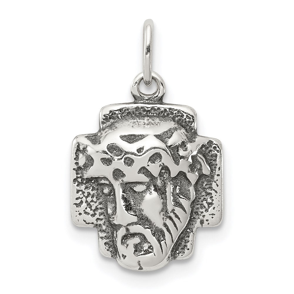 Sterling Silver Antiqued Ecce Homo Medal, 30 x 21 mm